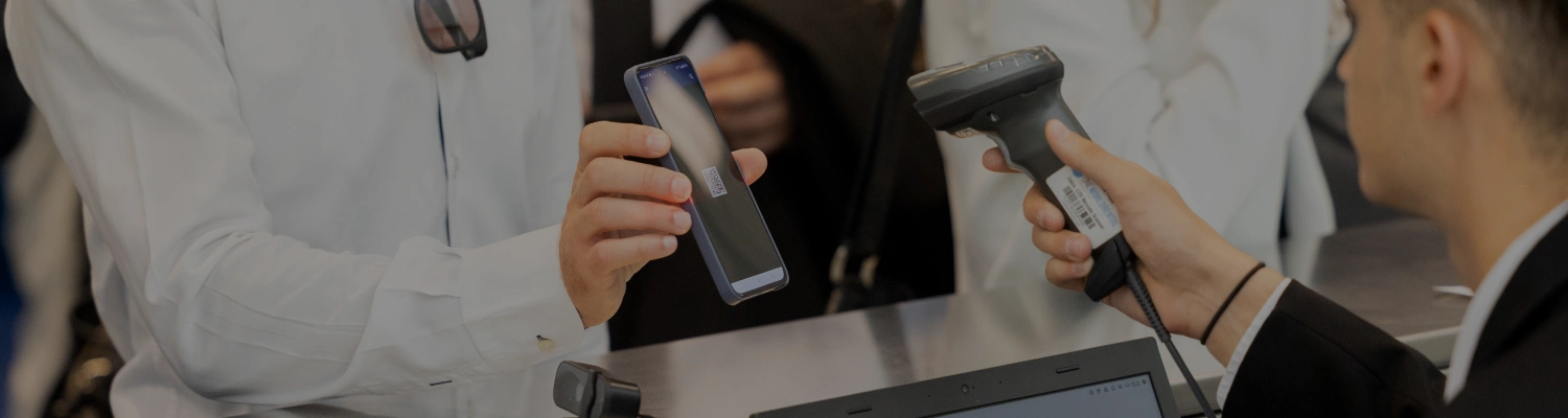 handheld scanner to scan tickets and badges at event entrance